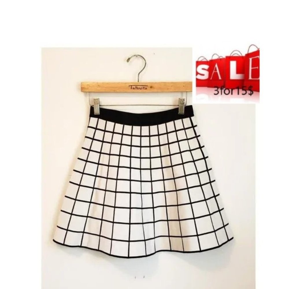 English Factory Black and White Midi Skirt